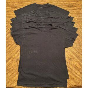 Fruit Of The Loom Mens Cotton Black Crew Neck Short Sleeve T-Shirt Lot of 5 Sz L